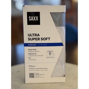 SAXX Ultra Super Soft Boxer Brief Men's Size Small White BallPark Pouch Fly NIB